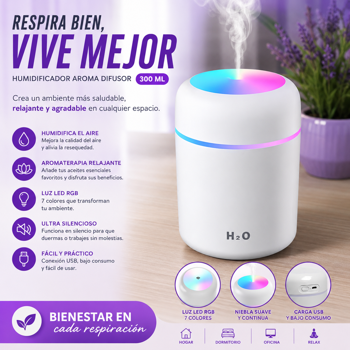 HUMIFICADOR LED 300ML