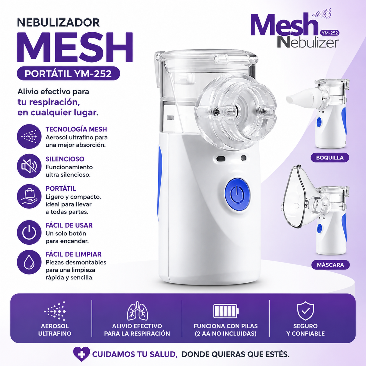 NEBULIZADOR MESH PORTÁTIL YM-252