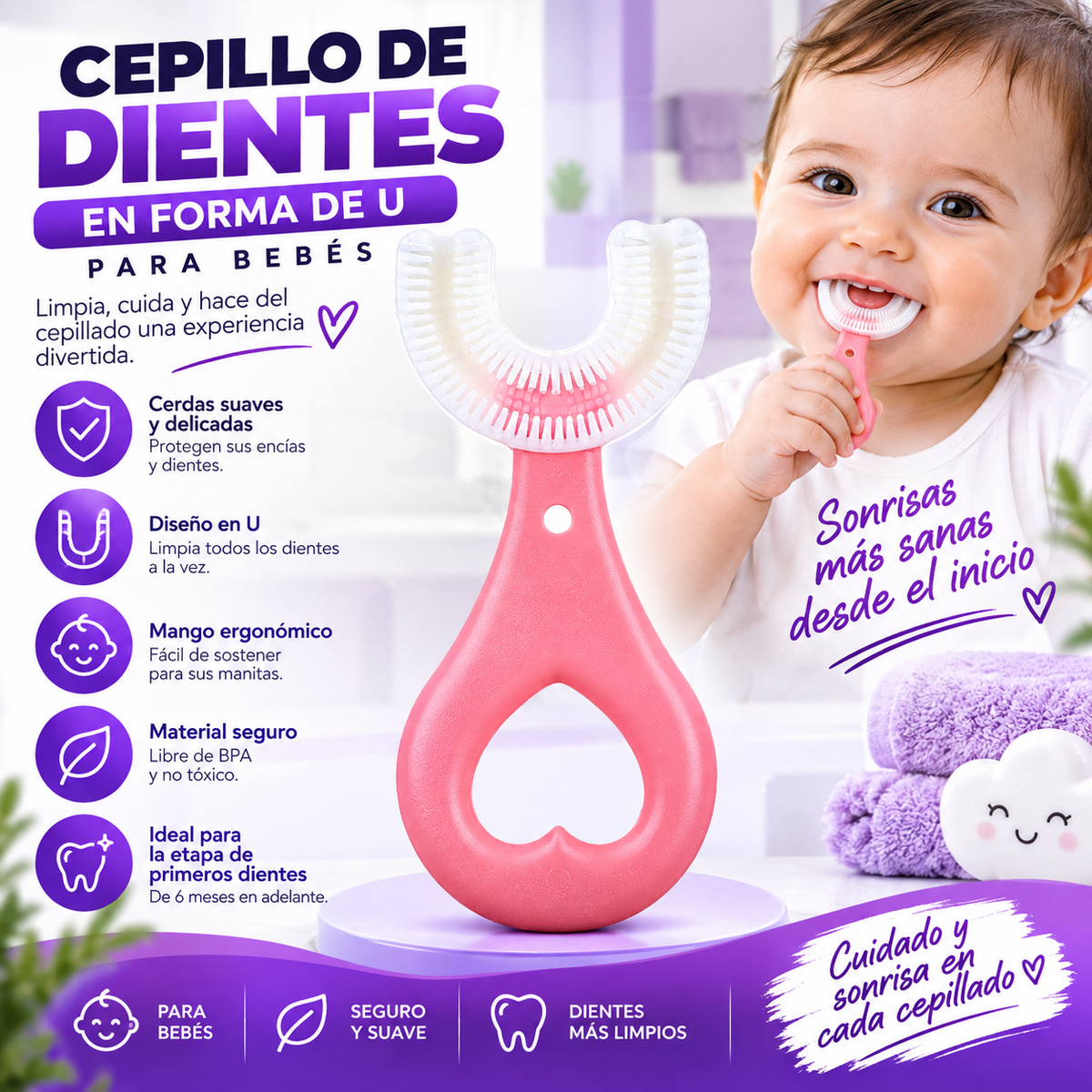 CEPILLO DE DIENTES EN FORMA DE U PARA BEBES 2