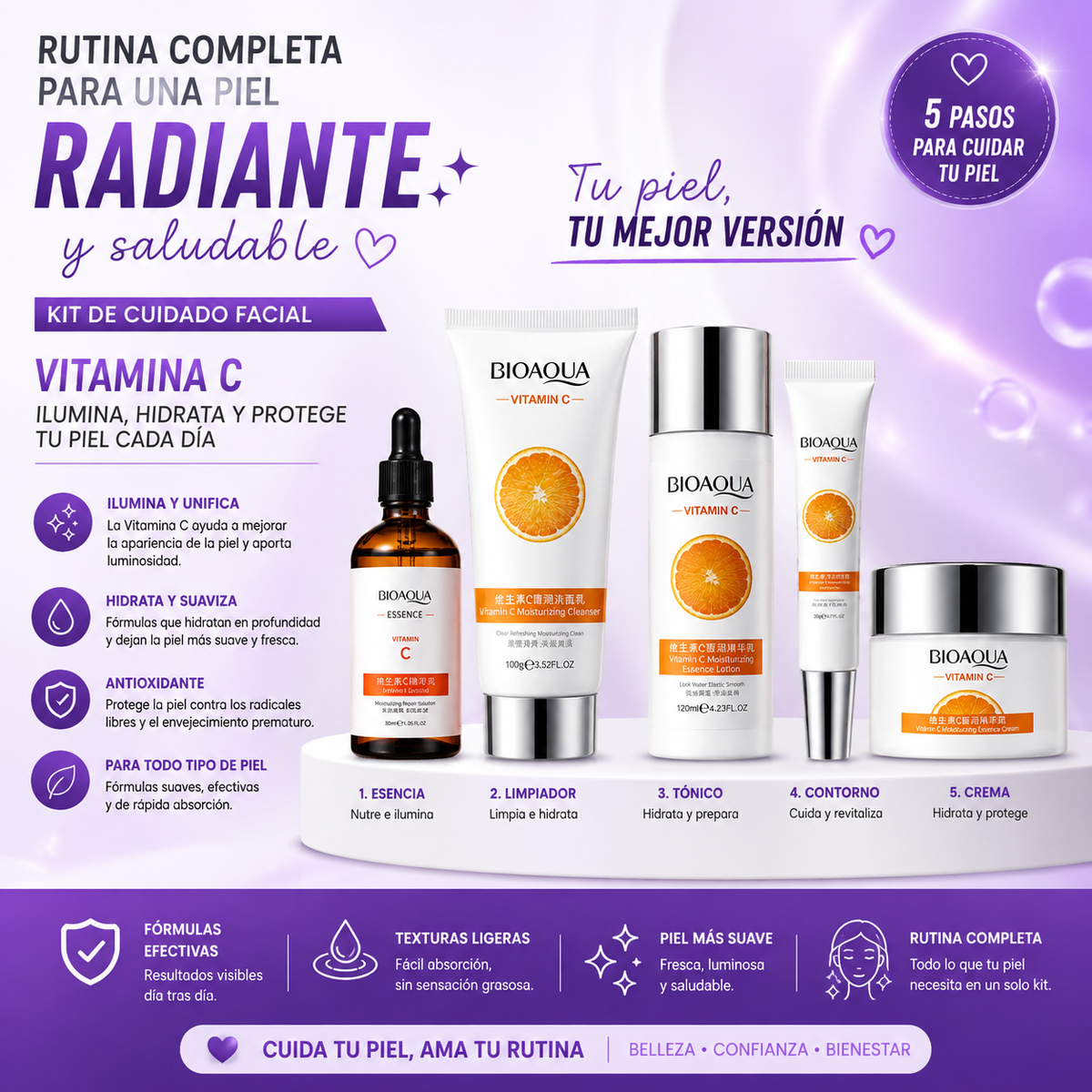 KIT DE BELLEZA BIOQUA X 5 UND