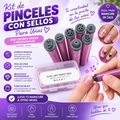 KIT DE PINCELES CON SELLOS PARA UÑAS