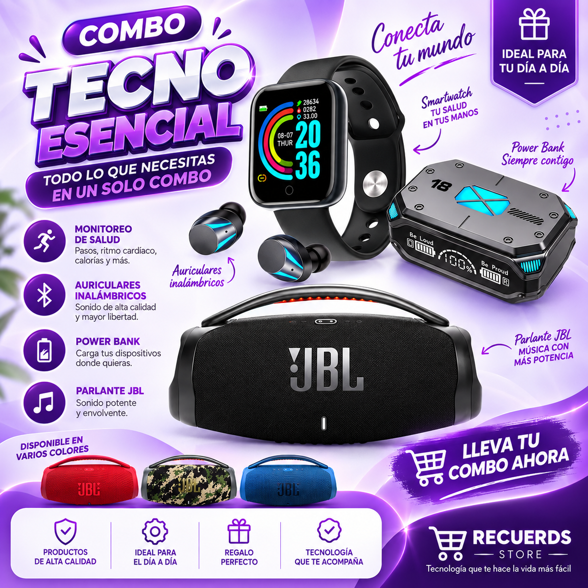 PARLANTE BOMBOX 3 RELOJ Y68 AUDI M4