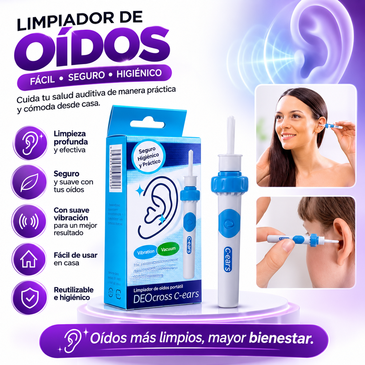 LIMPIADOR DE OÍDOS DEO CROSS C-EARS