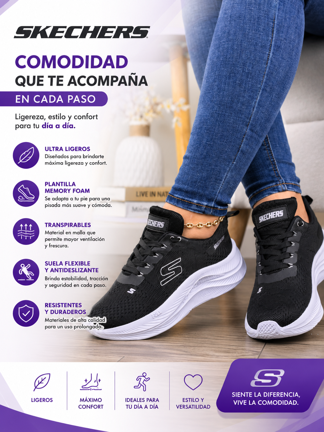 HERMOSO DEPORTIVO EN MALLA IMPORTADO SKECHERS